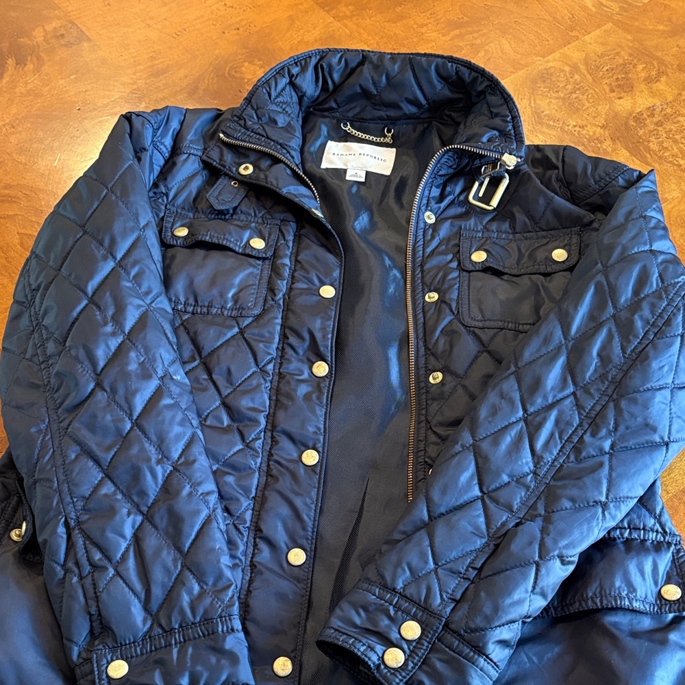 Banana Republic Quilted Jacket with Gold Chain